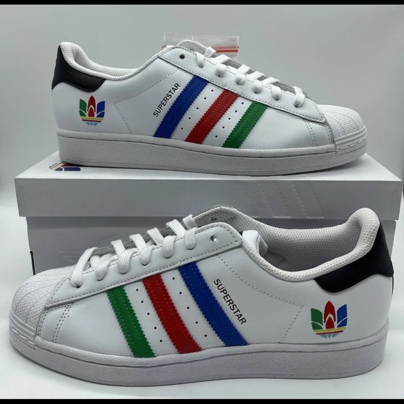 NEW adidas Superstar Colorful Trefoil Cloud White FU9521 Men's Multi Sizes - Picture 6 of 6